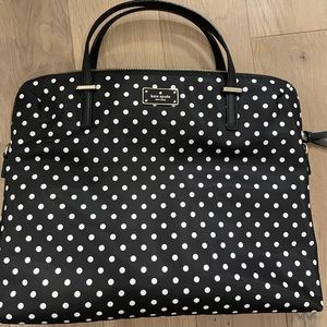 Kate spade black and white polka dot laptop bag